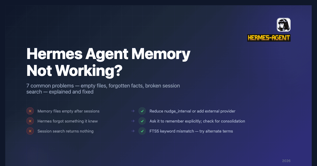 Hermes Agent Memory Not Working? Here's Why