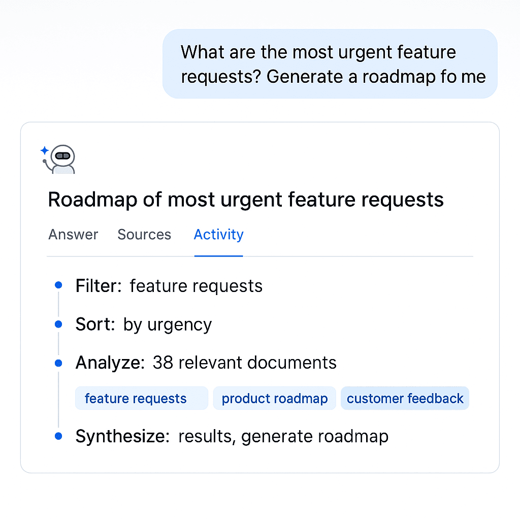 AI research and analysis interface