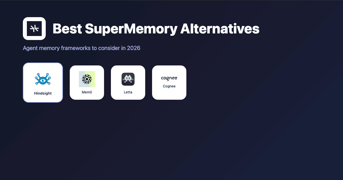 Best SuperMemory Alternatives for Agent Memory in 2026