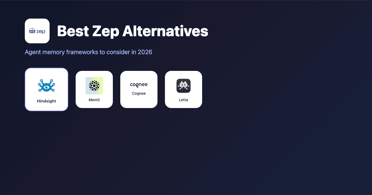 Best Zep Alternatives for AI Agent Memory Systems (2026)
