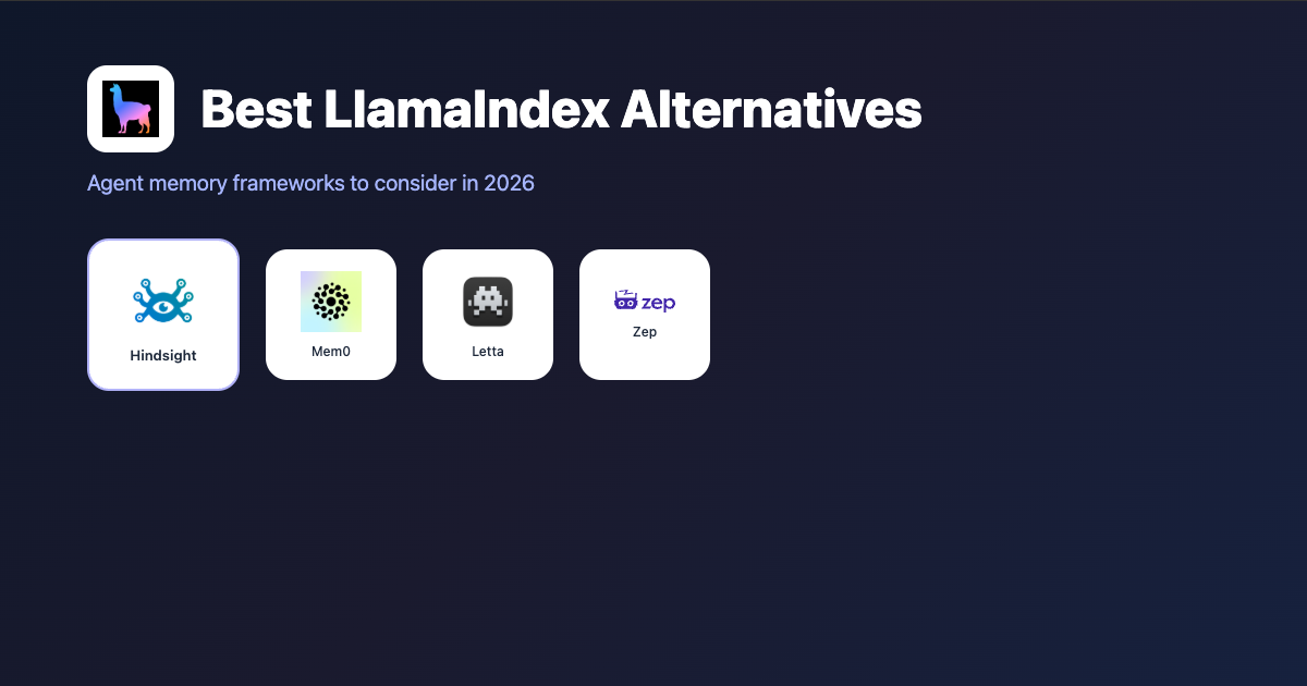 Best LlamaIndex Memory Alternatives for AI Agents (2026)