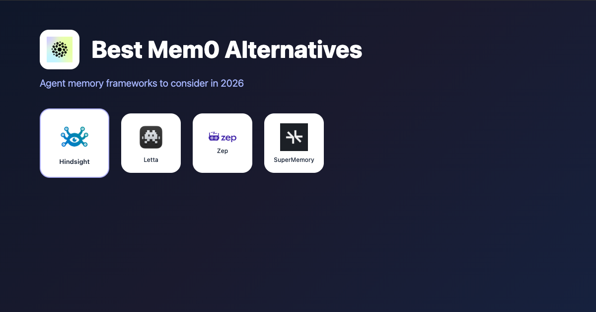 Best Mem0 Alternatives for AI Agent Memory in 2026